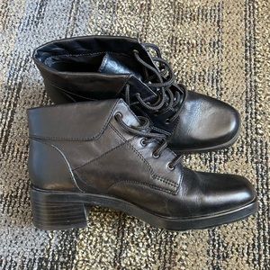 Classic Elements black leather booties